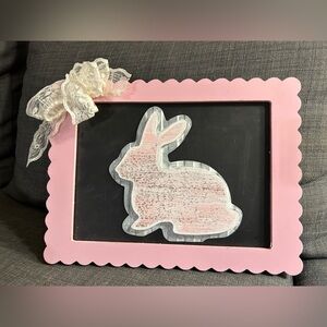 Pink Bunny Chalkboard Frame